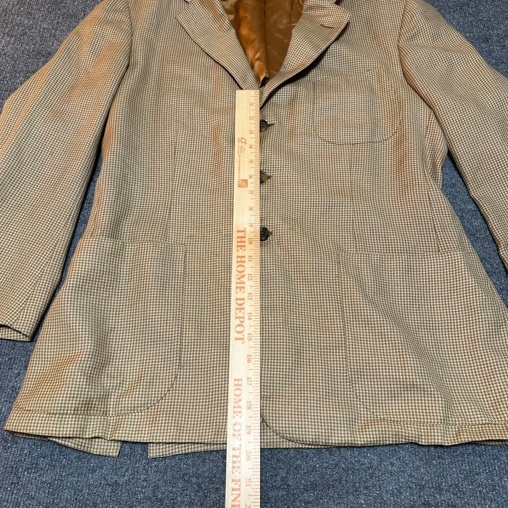 Ralph Lauren Purple Label Camel Hair Silk Houndstooth Blazer Made in England 42R - Picture 4 of 10